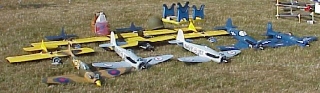 Don Lacey's squadron of planes at Muncie 99