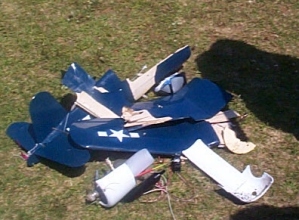 The remains of Shep's beautiful Pica Corsair - Picture by Chris Shepherd